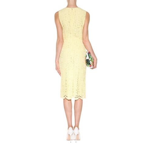 dolce gabbana yellow lace dress|Meer.